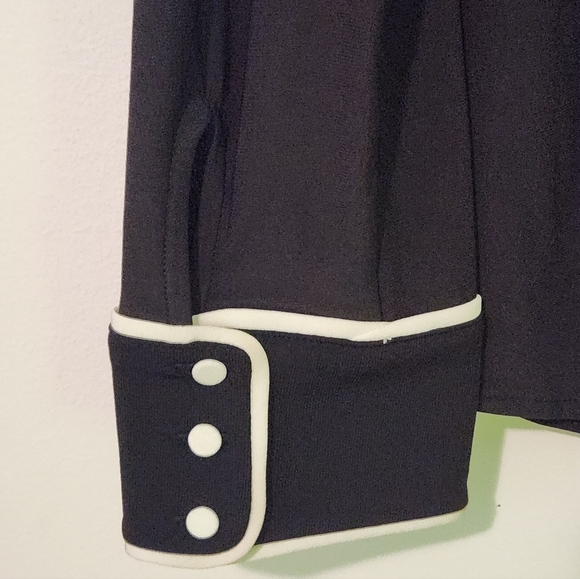 White House Black Market Black Top with White Accents - Picture 3 of 8